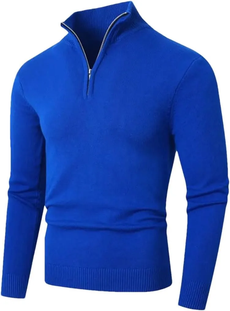 Мужской зимний вязаный пуловер Slim Fit с полузастежкой-молнией и стойкой
Мужской зимний вязаный пуловер Slim Fit с полузастежкой-молнией и стойкой