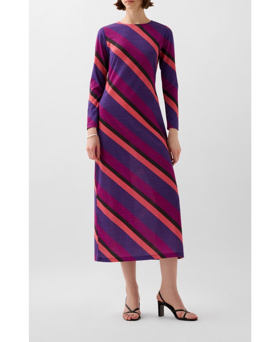 Женское платье из полосатого люрексового трикотажа Scalpers, Purple
Женское платье из полосатого люрексового трикотажа Scalpers, Purple
