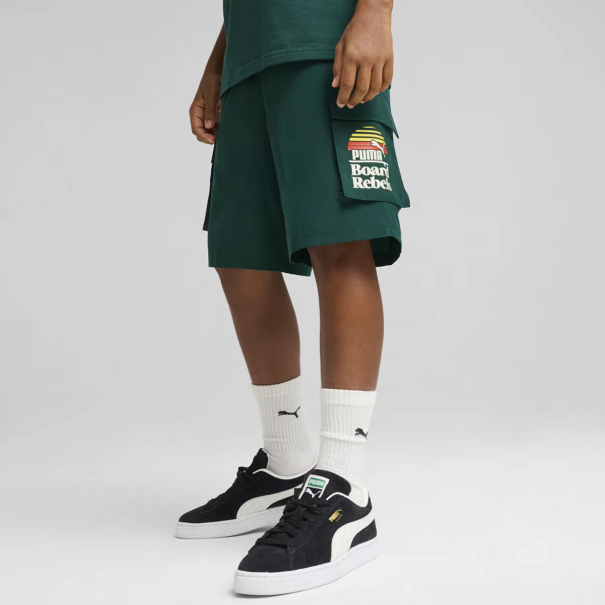 Шорты чинос Puma MID90S Cargo B Kids, зеленый
Шорты чинос Puma MID90S Cargo B Kids, зеленый