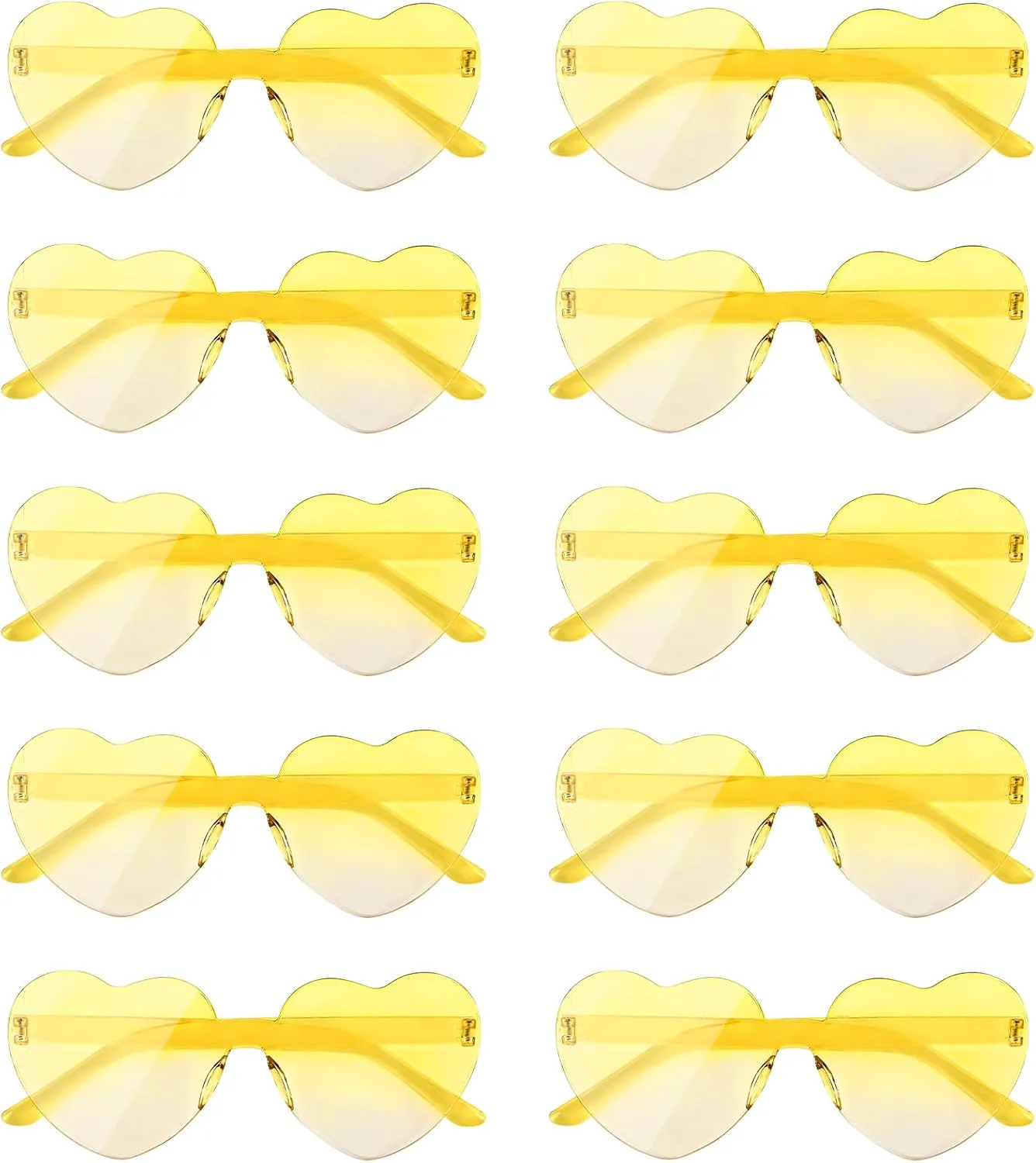 NACHLYNN 10 пар солнцезащитных очков в форме сердца для женщин, без оправы, конфетные цвета, для костюмов и косплея (градиентный желтый), Gradient Yellow
NACHLYNN 10 пар солнцезащитных очков в форме сердца для женщин, без оправы, конфетные цвета, для костюмов и косплея (градиентный желтый), Gradient Yellow