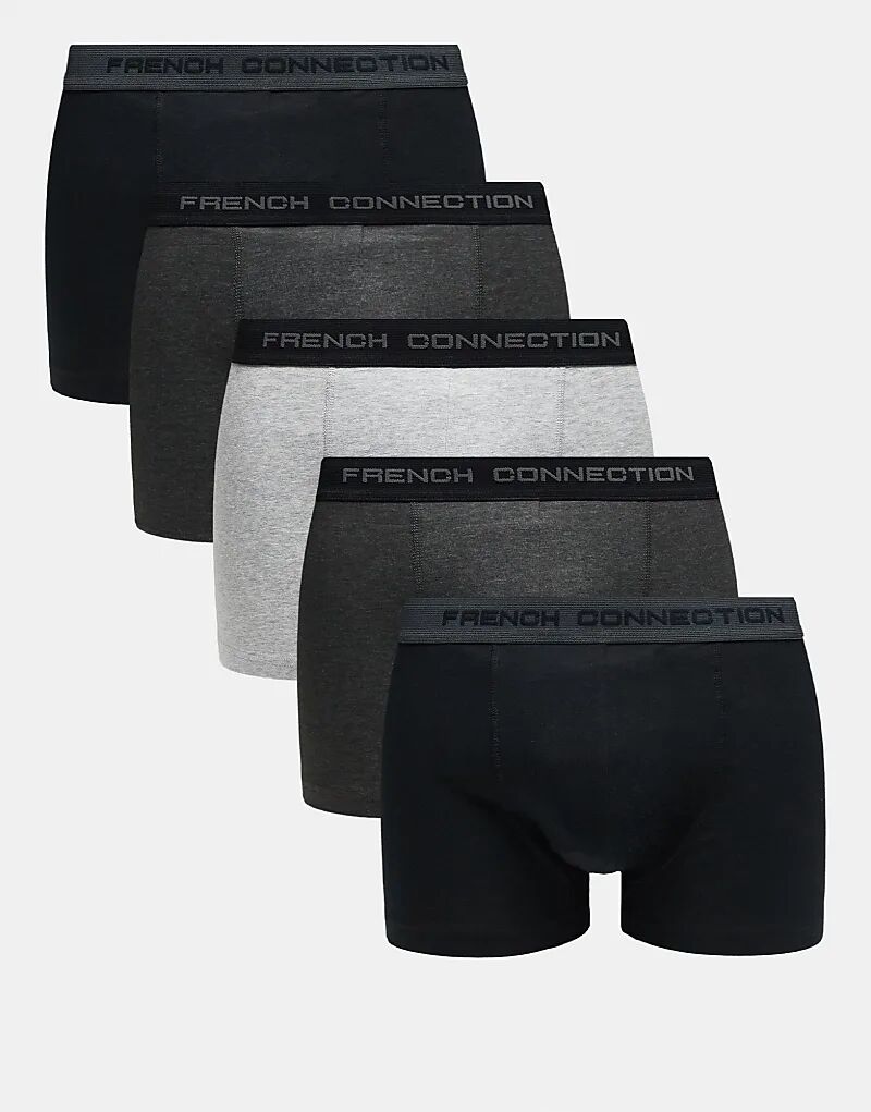 Упаковка из 5 пар боксеров-стрейч из хлопка серого цвета от French Connection
Упаковка из 5 пар боксеров-стрейч из хлопка серого цвета от French Connection