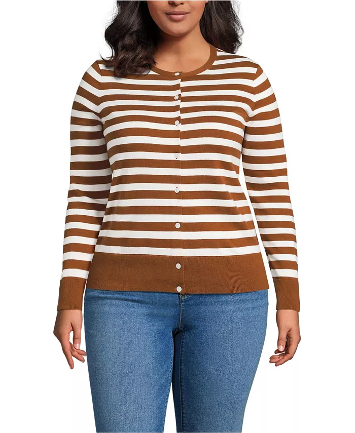 Кардиган из тонкого хлопкового трикотажа больших размеров Lands' End, коричневый
Кардиган из тонкого хлопкового трикотажа больших размеров Lands' End, коричневый