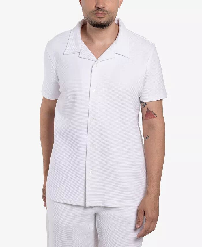 Мужская текстурированная рубашка на пуговицах с коротким рукавом и лагерным воротником SPRING + MERCER, белый
Мужская текстурированная рубашка на пуговицах с коротким рукавом и лагерным воротником SPRING + MERCER, белый