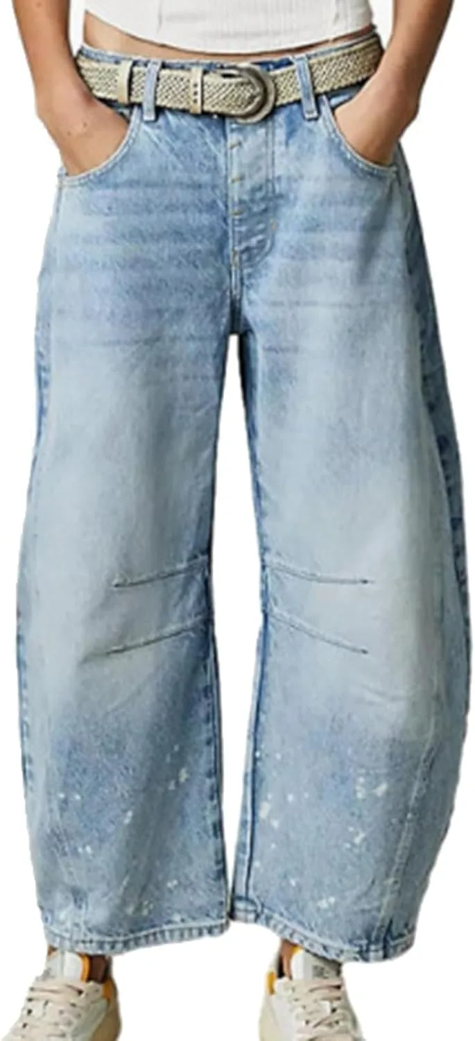 Женские джинсы Vintage Barrel с высокой посадкой и широкими штанинами
Женские джинсы Vintage Barrel с высокой посадкой и широкими штанинами