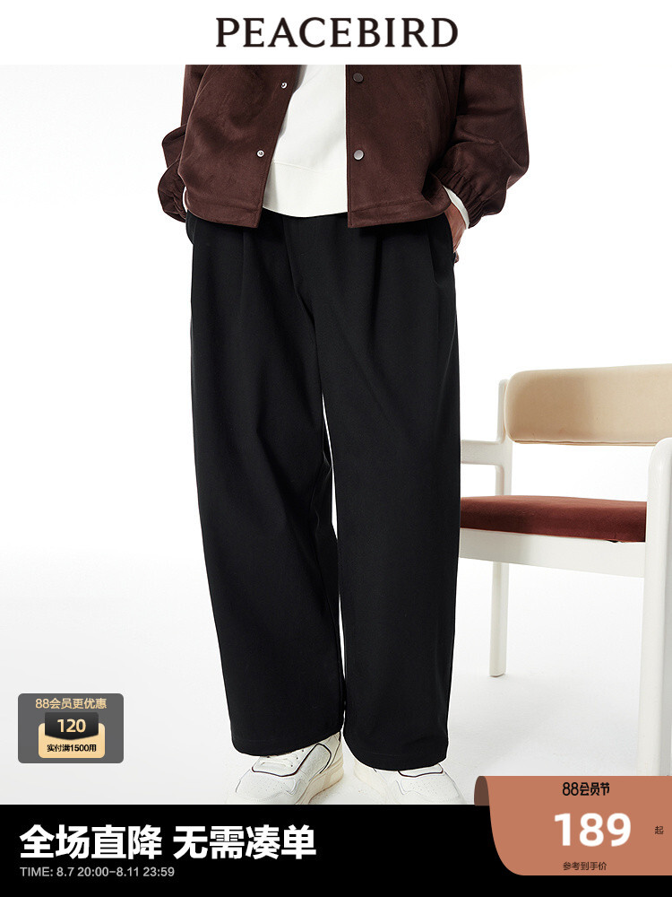 Мужские широкие брюки Peacebird деловые, черный
Мужские широкие брюки Peacebird деловые, черный