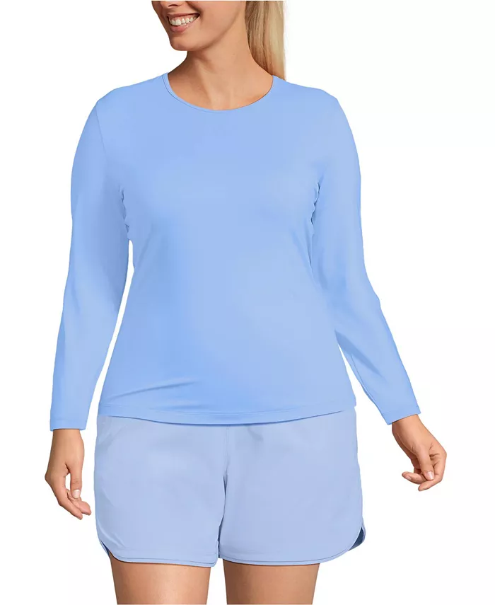 Женский рашгард больших размеров SunShade UPF 50 с длинным рукавом и свободным кроем Lands' End, синий
Женский рашгард больших размеров SunShade UPF 50 с длинным рукавом и свободным кроем Lands' End, синий