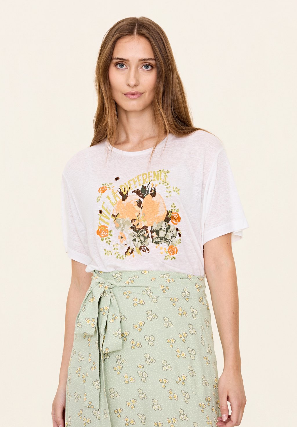 Футболка с принтом I WAS HERE Odd Molly, белый 
Футболка с принтом I WAS HERE Odd Molly, белый