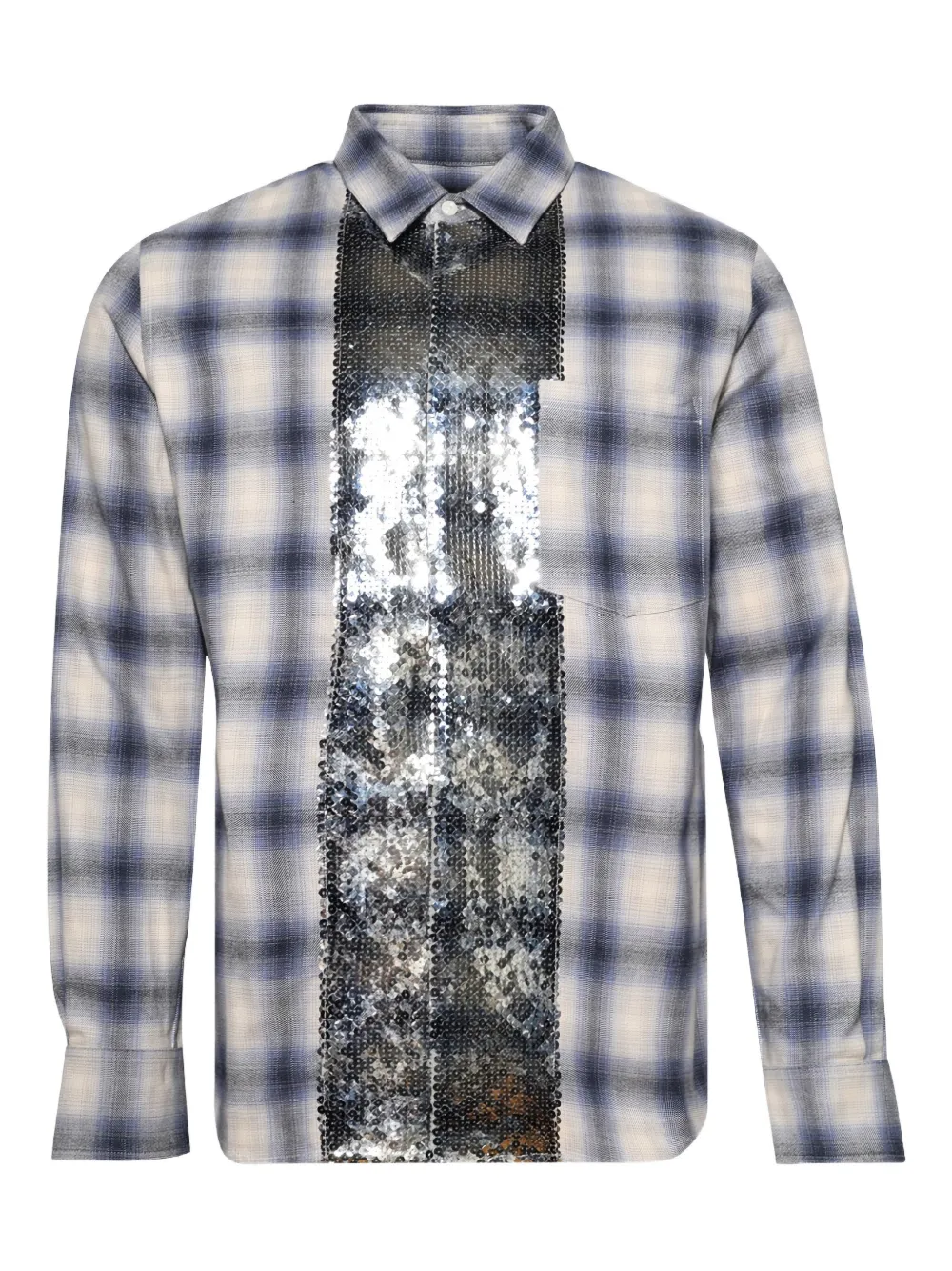 Рубашка в клетку с отделкой из пайеток BLUEMARBLE, белый
Рубашка в клетку с отделкой из пайеток BLUEMARBLE, белый