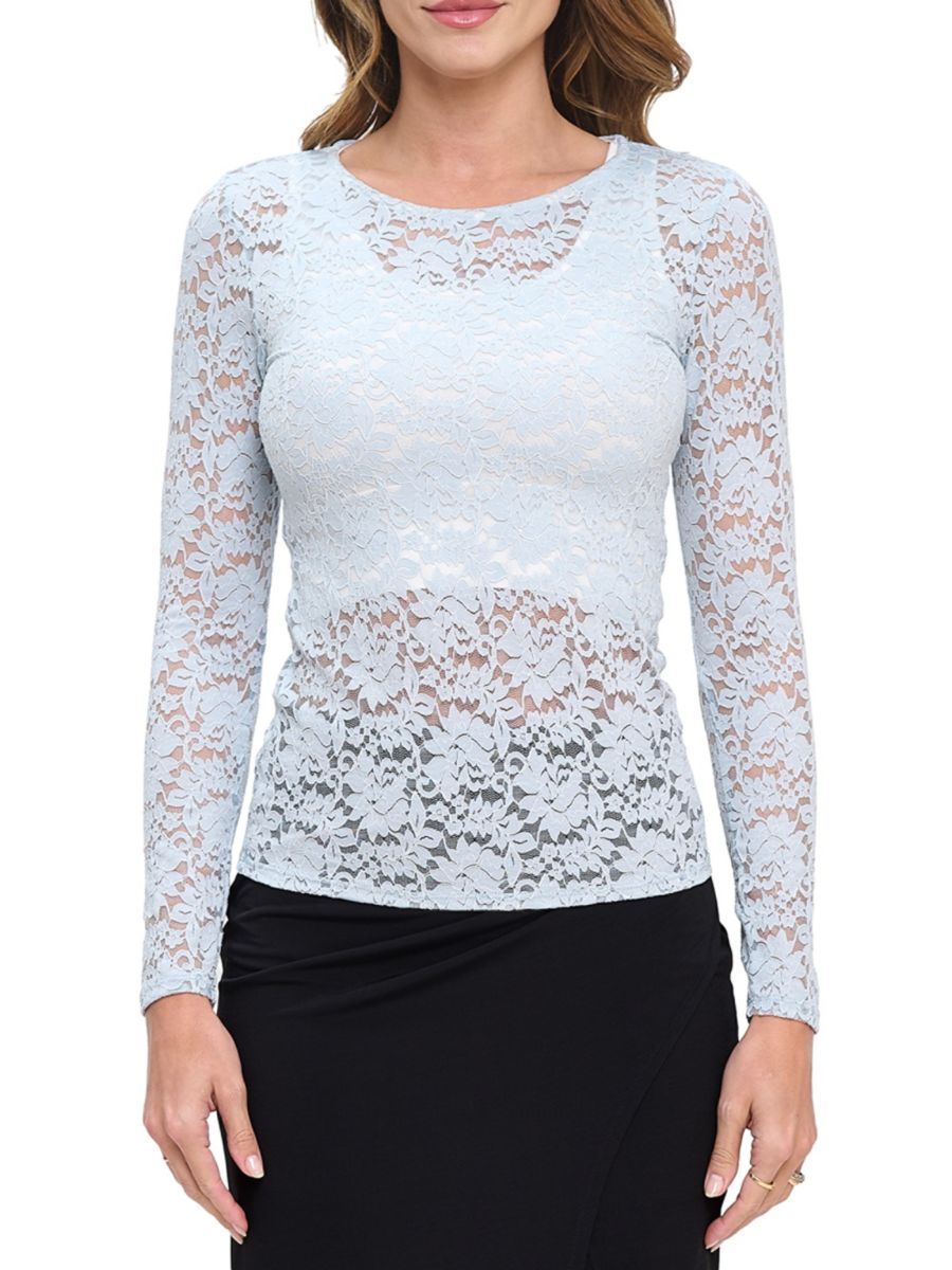 Кружевной топ с длинными рукавами Renee C., синий
Кружевной топ с длинными рукавами Renee C., синий