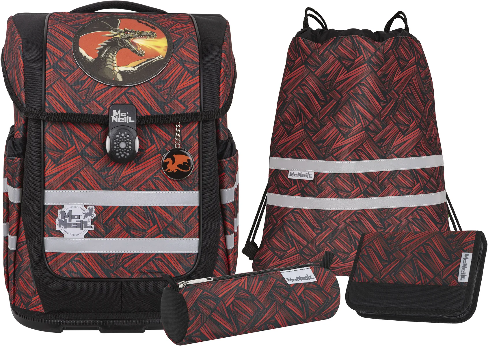 Школьная сумка McNeill "Ergo Compacto, Zack", светоотражающие полосы на лямках, светоотражающие поверхности, включая пенал, спортивную сумку, рулончик для карандашей и магнит с мотивом, цвет Zack
Школьная сумка McNeill "Ergo Compacto, Zack", светоотражающие полосы на лямках, светоотражающие поверхности, включая пенал, спортивную сумку, рулончик для карандашей и магнит с мотивом, цвет Zack