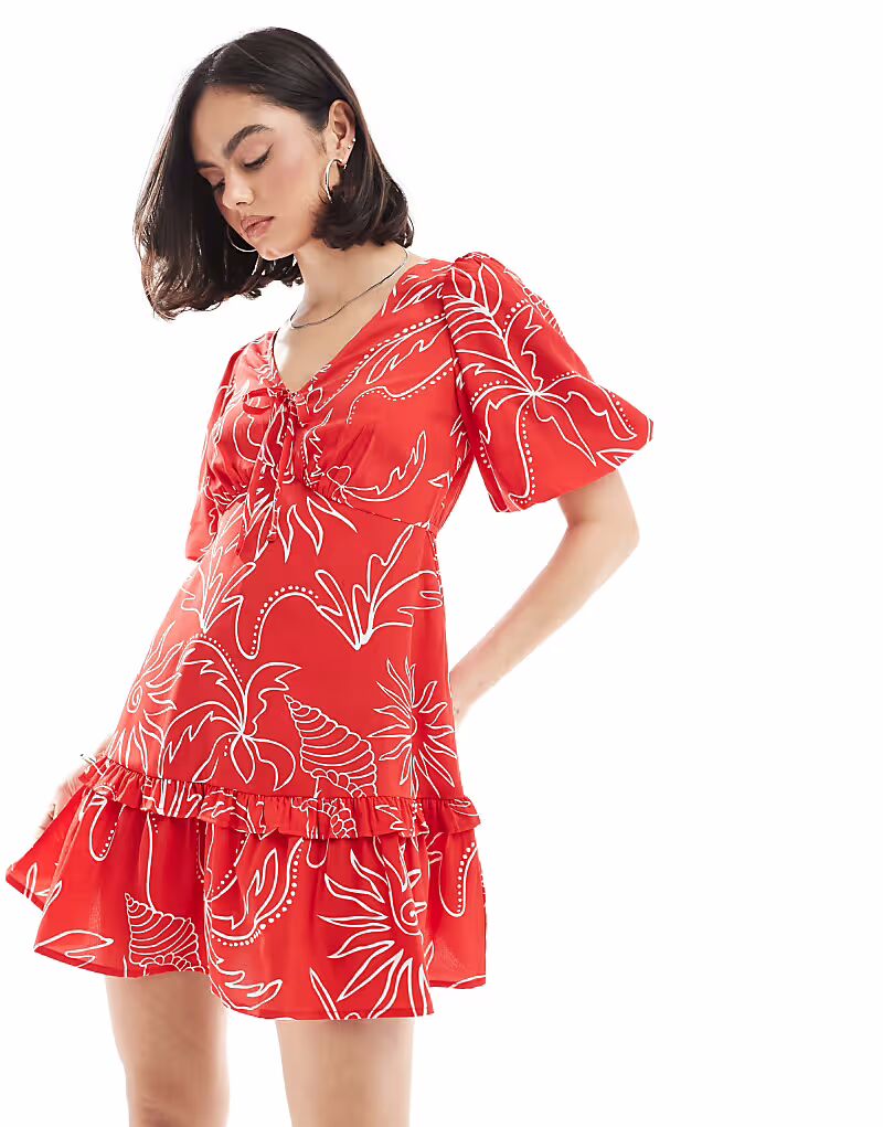 Платье-халат с принтом Girl Soleil и рукавами-фонариками красного цвета Wednesday's Girl
Платье-халат с принтом Girl Soleil и рукавами-фонариками красного цвета Wednesday's Girl