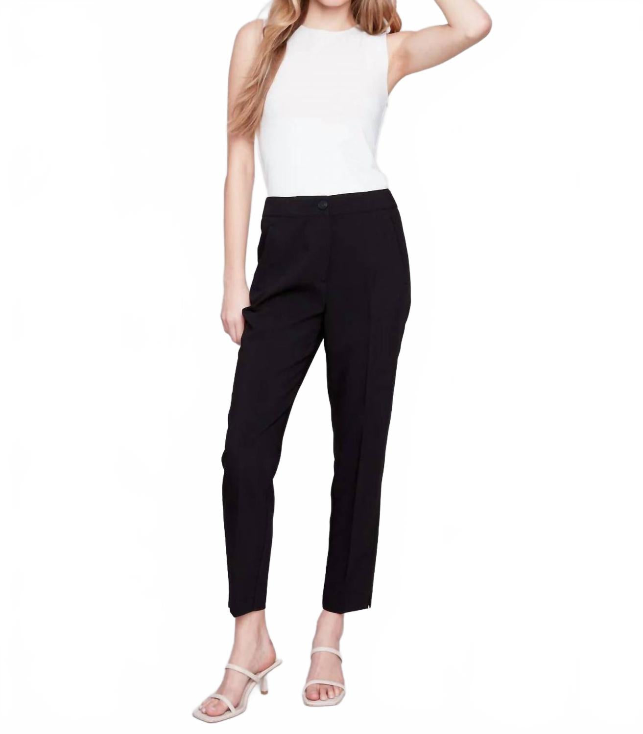 Черные укороченные брюки с боковым карманом Welt Pocket CHARLIE B
Черные укороченные брюки с боковым карманом Welt Pocket CHARLIE B