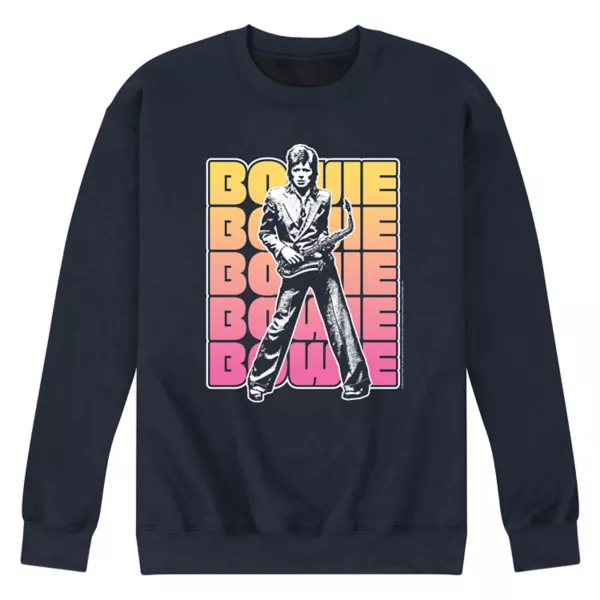 Мужская флисовая кофта David Bowie Stacked Licensed Character, синий 
Мужская флисовая кофта David Bowie Stacked Licensed Character, синий