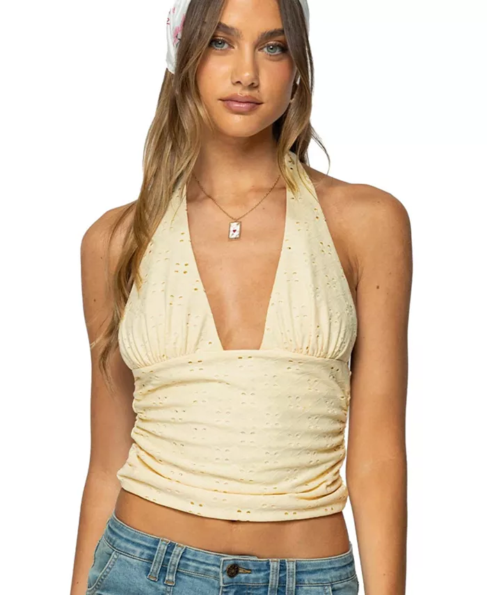 Женский топ Halliday Eyelet Halter Edikted, желтый
Женский топ Halliday Eyelet Halter Edikted, желтый