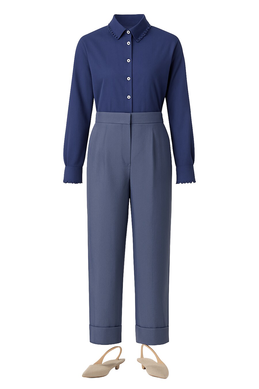 Широкие брюки Touche Prive, индиго
Широкие брюки Touche Prive, индиго