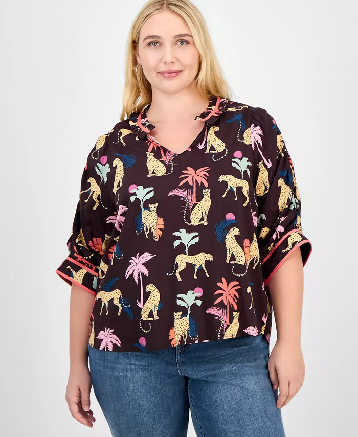 Топ Trendy Plus с принтом, рукавами до локтя и разрезом на горловине Democracy, коричневый
Топ Trendy Plus с принтом, рукавами до локтя и разрезом на горловине Democracy, коричневый