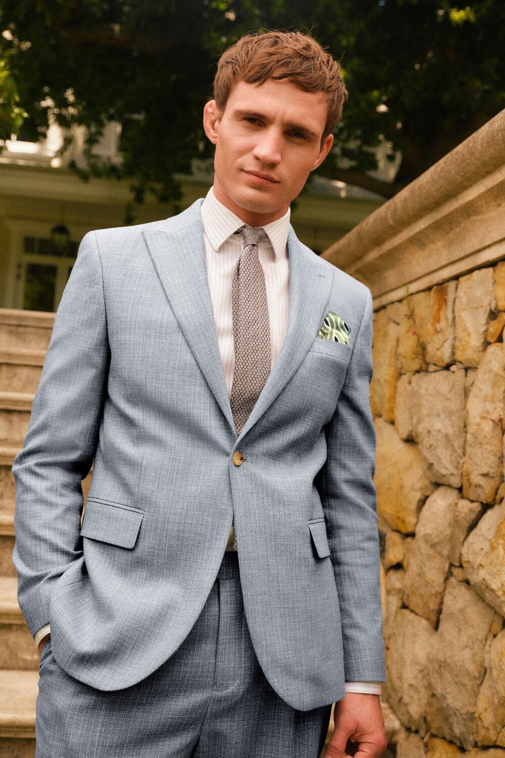 Фактурный пиджак прилегающего кроя Next, синий
Фактурный пиджак прилегающего кроя Next, синий