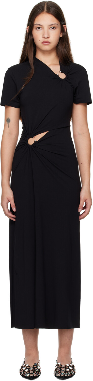 Длинное платье макси с пирсингом Rabanne, черный
Длинное платье макси с пирсингом Rabanne, черный