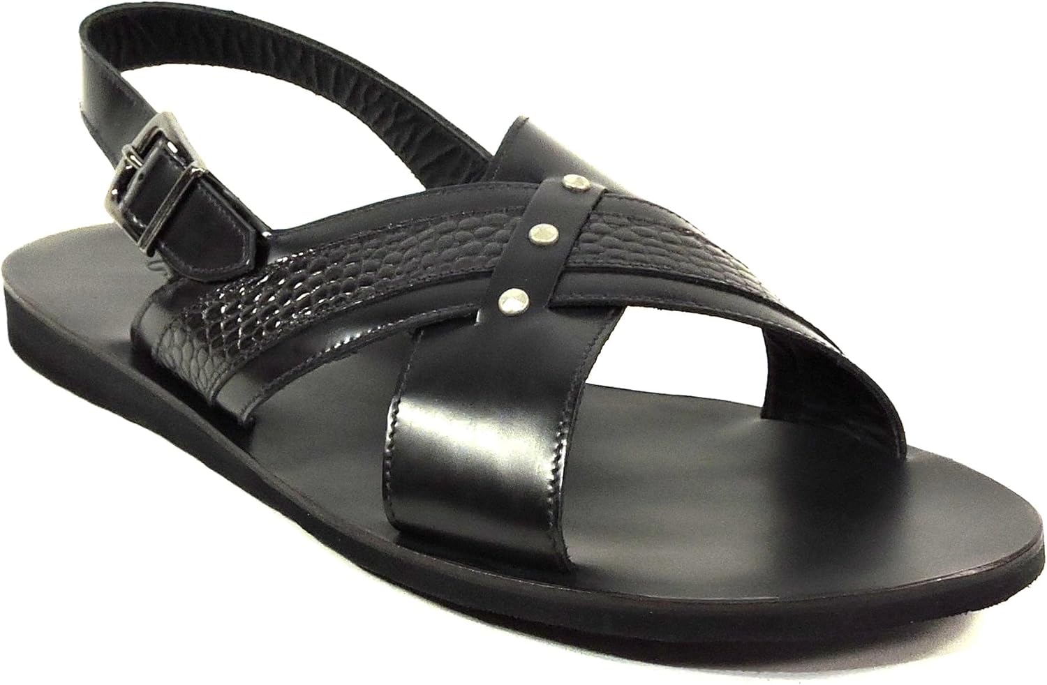 Мужские черные кожаные сандалии на ремешке Luigi Traini, перекрестный дизайн, удобная плоская подошва, серебристая пряжка, летний повседневный стиль
Мужские черные кожаные сандалии на ремешке Luigi Traini, перекрестный дизайн, удобная плоская подошва, серебристая пряжка, летний повседневный стиль