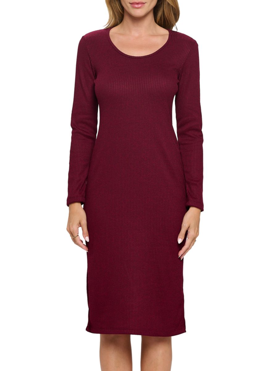 Платье миди из трикотажа с боковыми разрезами Renee C., бордовый
Платье миди из трикотажа с боковыми разрезами Renee C., бордовый