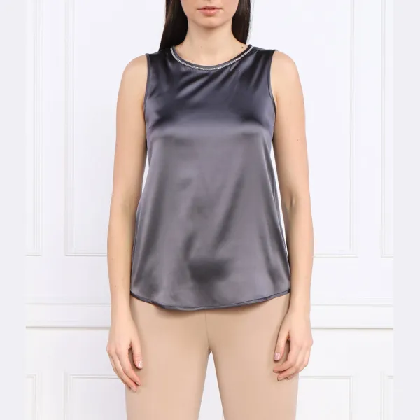 Шелковый топ стандартного кроя Peserico, черный
Шелковый топ стандартного кроя Peserico, черный