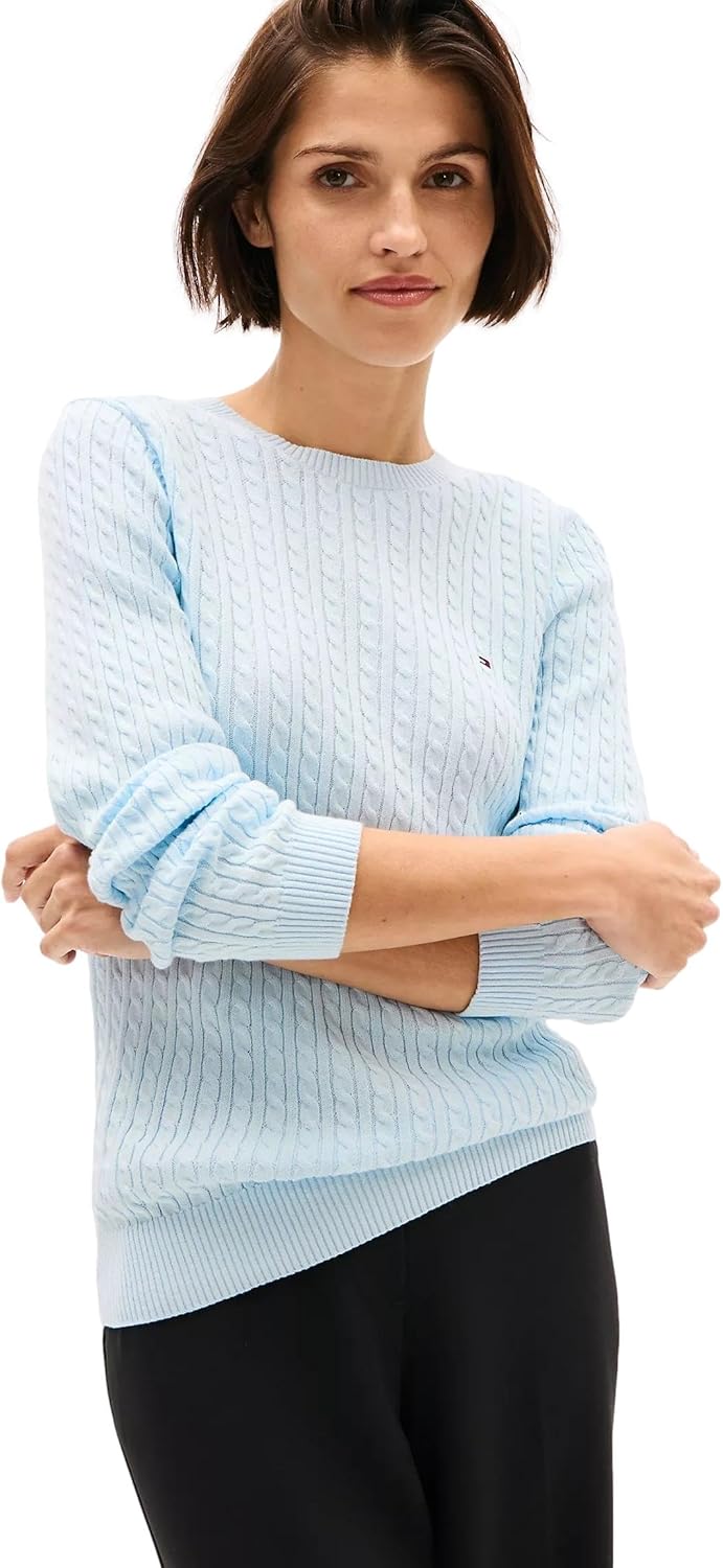 Коллекция женских свитеров Tommy Hilfiger Cable Kint с круглым вырезом и логотипом-флагом 2025 года, Keepsake Blue
Коллекция женских свитеров Tommy Hilfiger Cable Kint с круглым вырезом и логотипом-флагом 2025 года, Keepsake Blue