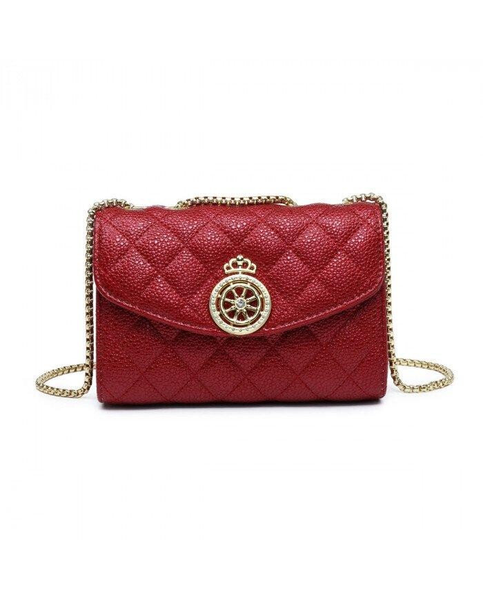 Стеганая сумка через плечо с узором в клетку и значком короны JFY, красный
Стеганая сумка через плечо с узором в клетку и значком короны JFY, красный