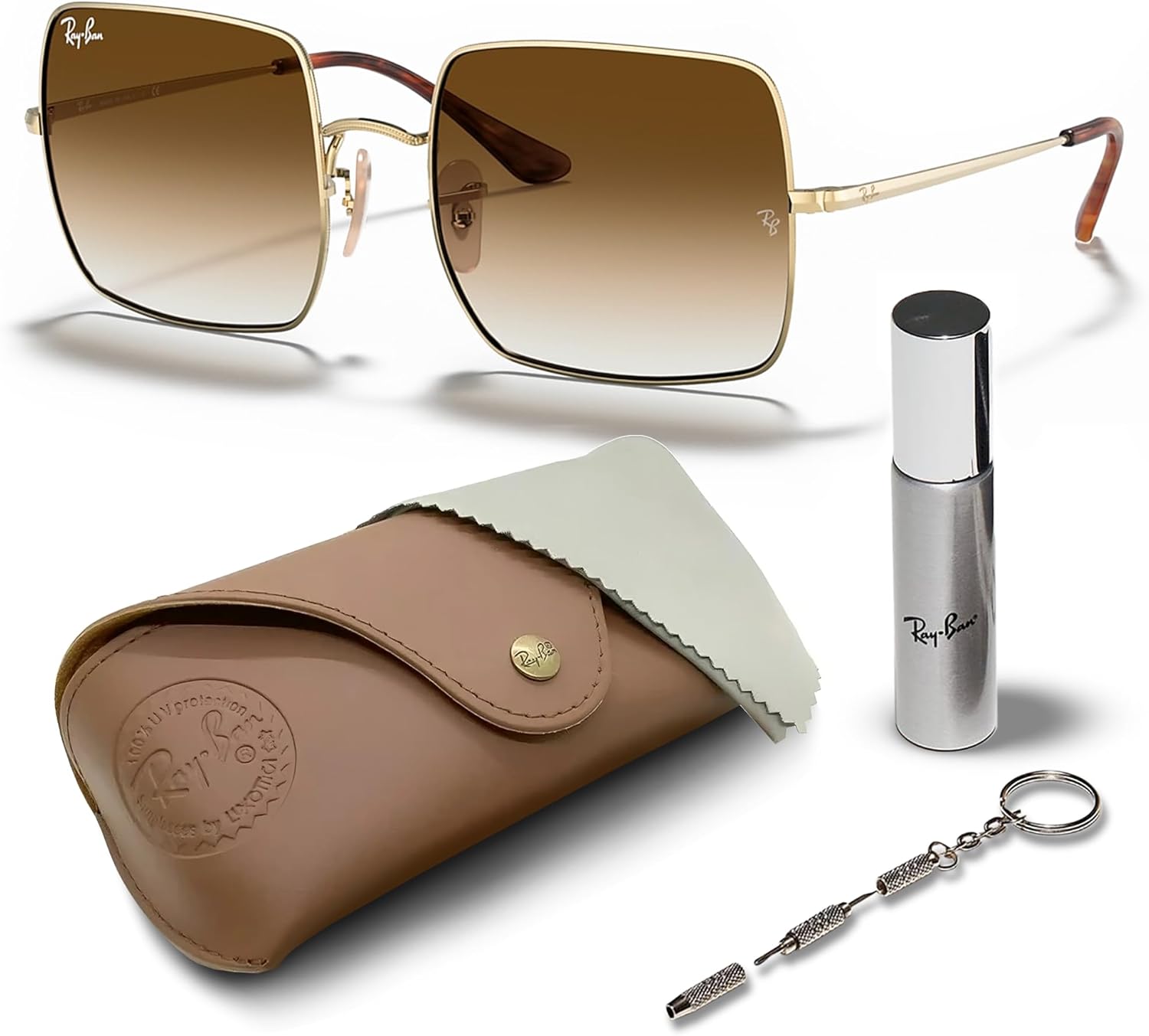 Солнцезащитные очки Ray-Ban RB1971 SQUARE 1971 CLASSIC квадратной формы для мужчин и женщин с официальным комплектом очков RAYBAN, Polished Arista Gold Frame | Light Brown Gradient Lens
Солнцезащитные очки Ray-Ban RB1971 SQUARE 1971 CLASSIC квадратной формы для мужчин и женщин с официальным комплектом очков RAYBAN, Polished Arista Gold Frame | Light Brown Gradient Lens