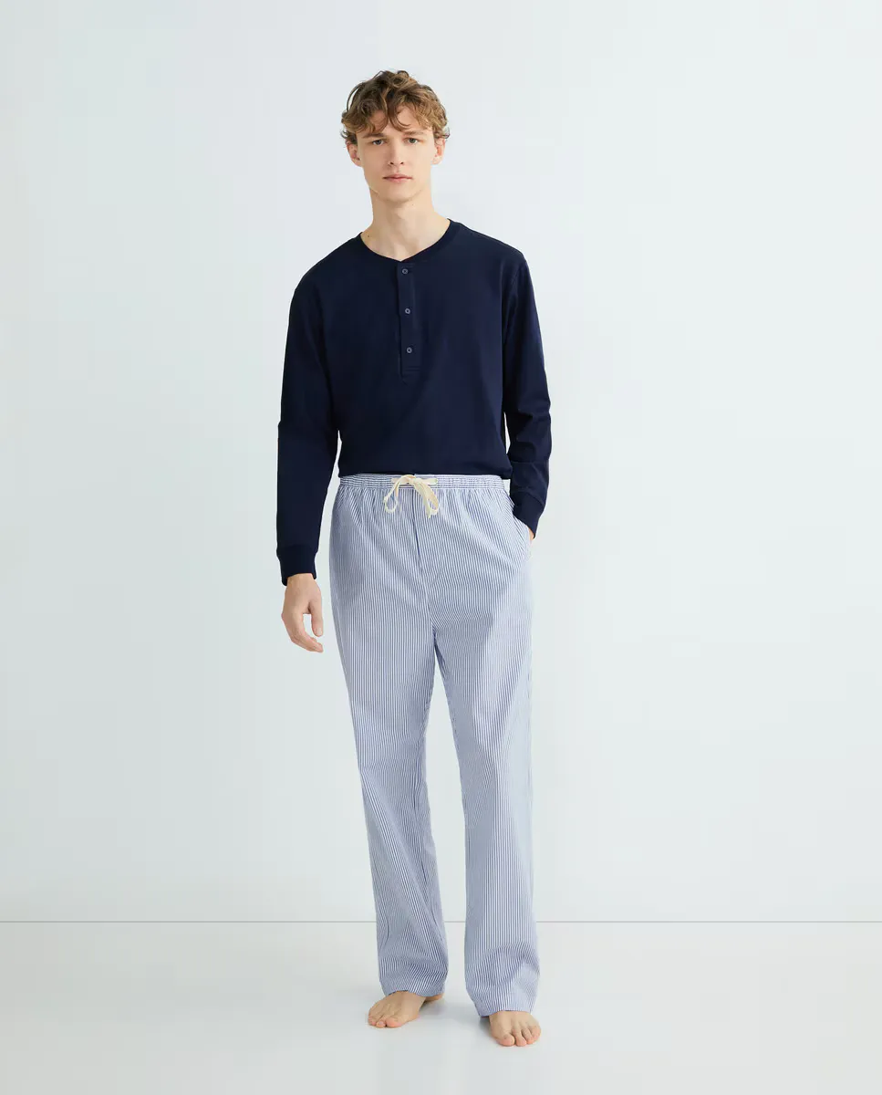 Мужские пижамные брюки из хлопкового поплина Emidio Tucci, голубой
Мужские пижамные брюки из хлопкового поплина Emidio Tucci, голубой