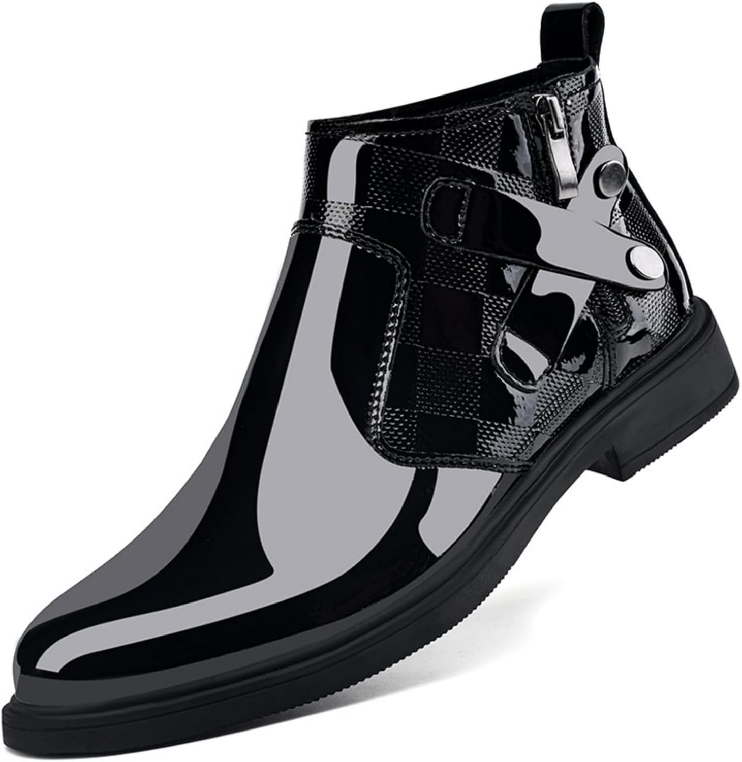 Мужские ботинки челси из черной лакированной кожи с боковой молнией и металлической пряжкой, Двойная подкладка (плюшевая и сетчатая ткань), Повседневные классические ботильоны для мужчин, теплые и удобные Kelibasi
Мужские ботинки челси из черной лакированной кожи с боковой молнией и металлической пряжкой, Двойная подкладка (плюшевая и сетчатая ткань), Повседневные классические ботильоны для мужчин, теплые и удобные Kelibasi