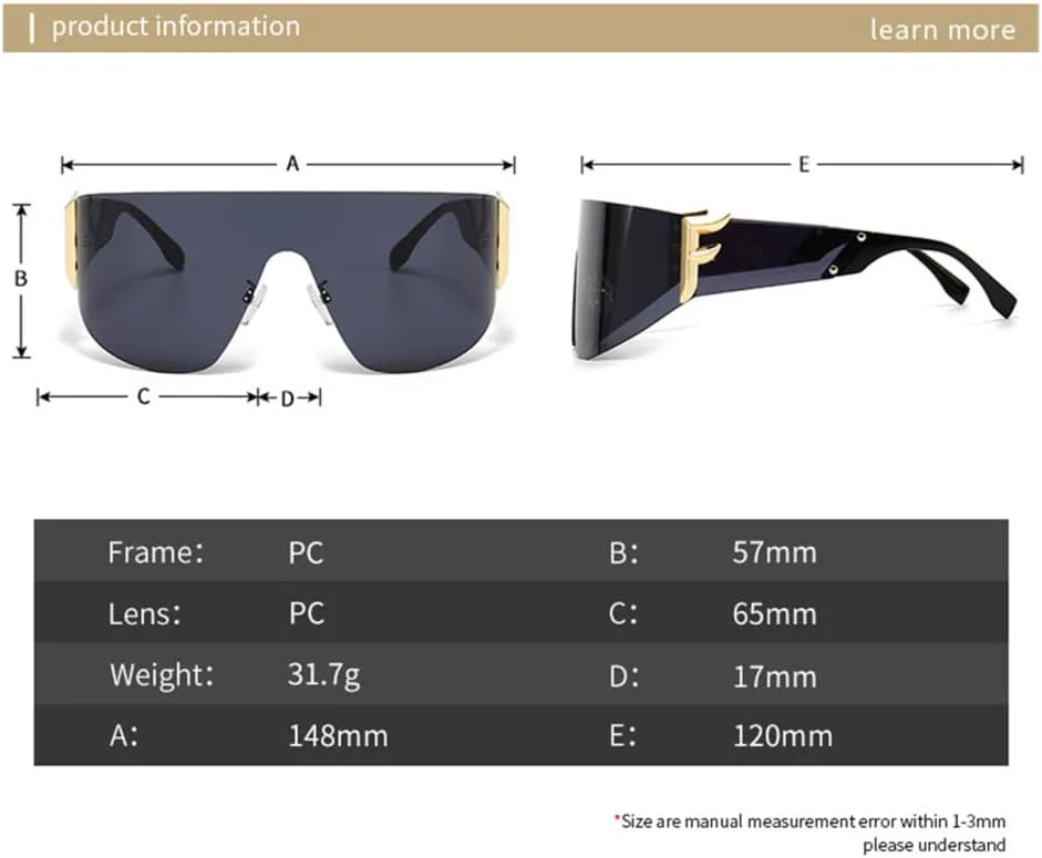 Солнцезащитные очки без оправы для женщин, большая оправа, цельные солнцезащитные очки для женщин, защита от УФ-излучения UV400, 1, один размер HDUBFY, 1
Солнцезащитные очки без оправы для женщин, большая оправа, цельные солнцезащитные очки для женщин, защита от УФ-излучения UV400, 1, один размер HDUBFY, 1
