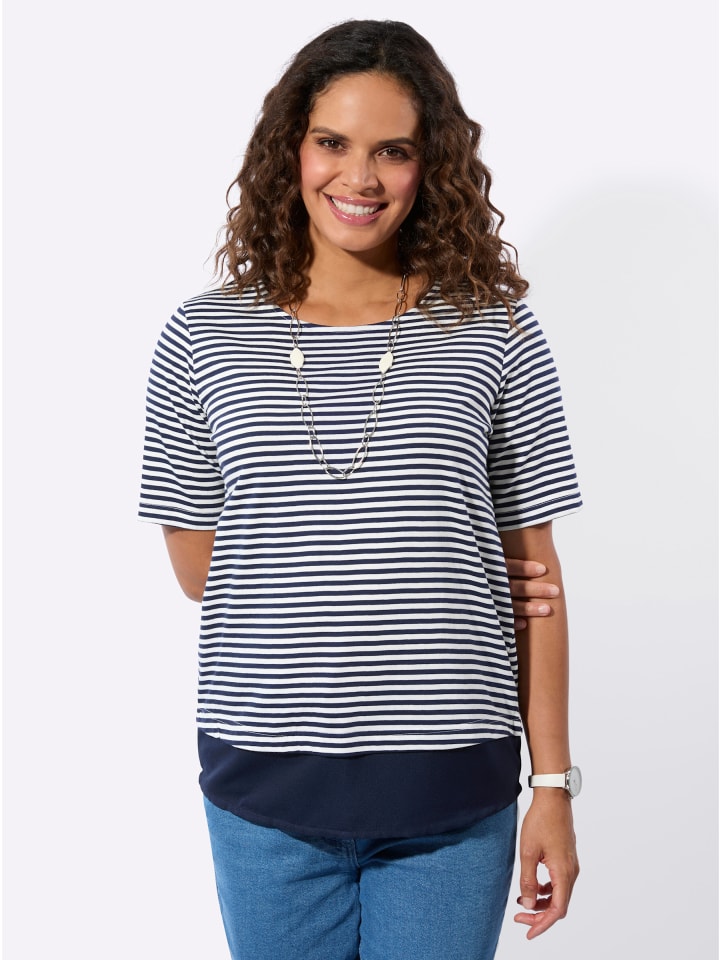 Полосатая рубашка темно-синего и экрю цвета WITT WEIDEN
Полосатая рубашка темно-синего и экрю цвета WITT WEIDEN