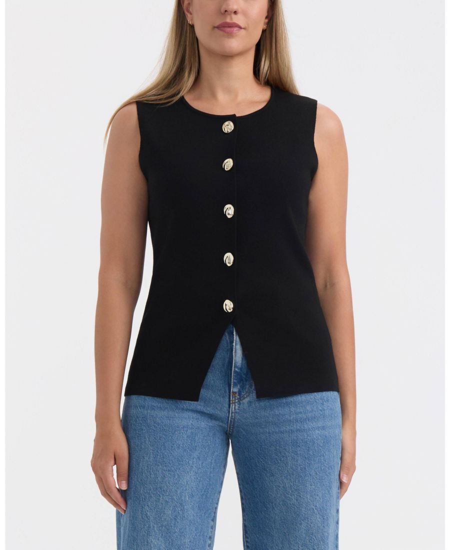 Женский свитер с круглым вырезом и пуговицами Ellen Tracy, Black
Женский свитер с круглым вырезом и пуговицами Ellen Tracy, Black