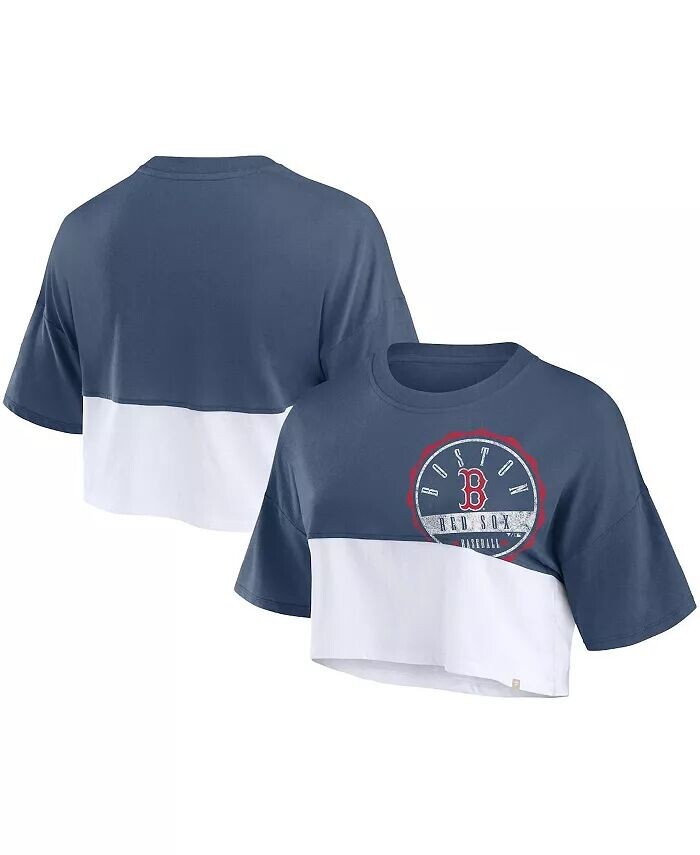 Женская темно-синяя/белая футболка Boston Red Sox Color Split с укороченным кроем Fanatics
Женская темно-синяя/белая футболка Boston Red Sox Color Split с укороченным кроем Fanatics