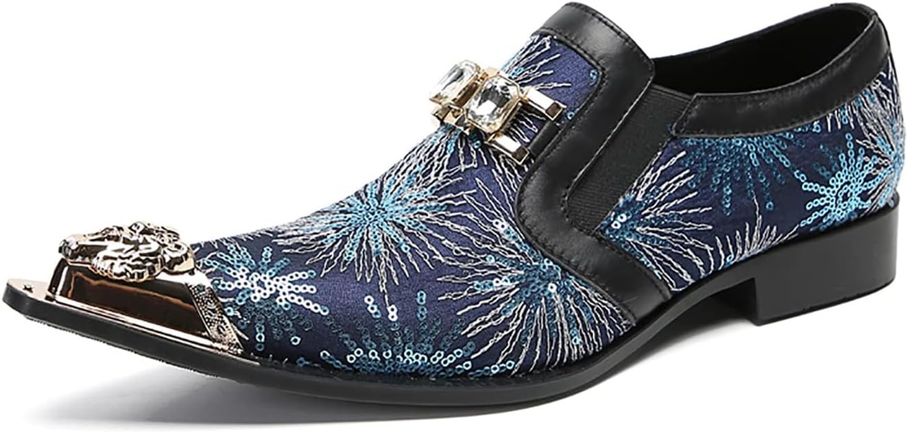 Мужские слипоны Santimon Penny Loafers - повседневные туфли из натуральной кожи с металлическим носком «виингтип» и блестками «фейерверк» для свадьбы, бального зала и диско-вечеринки, темно-синий
Мужские слипоны Santimon Penny Loafers - повседневные туфли из натуральной кожи с металлическим носком «виингтип» и блестками «фейерверк» для свадьбы, бального зала и диско-вечеринки, темно-синий