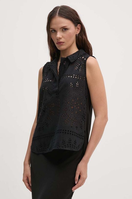 Хлопковая блузка Sandro Ferrone, черный
Хлопковая блузка Sandro Ferrone, черный