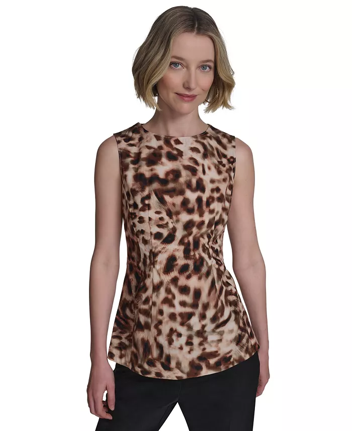 Женская хлопковая майка без рукавов с принтом Halston, коричневый
Женская хлопковая майка без рукавов с принтом Halston, коричневый