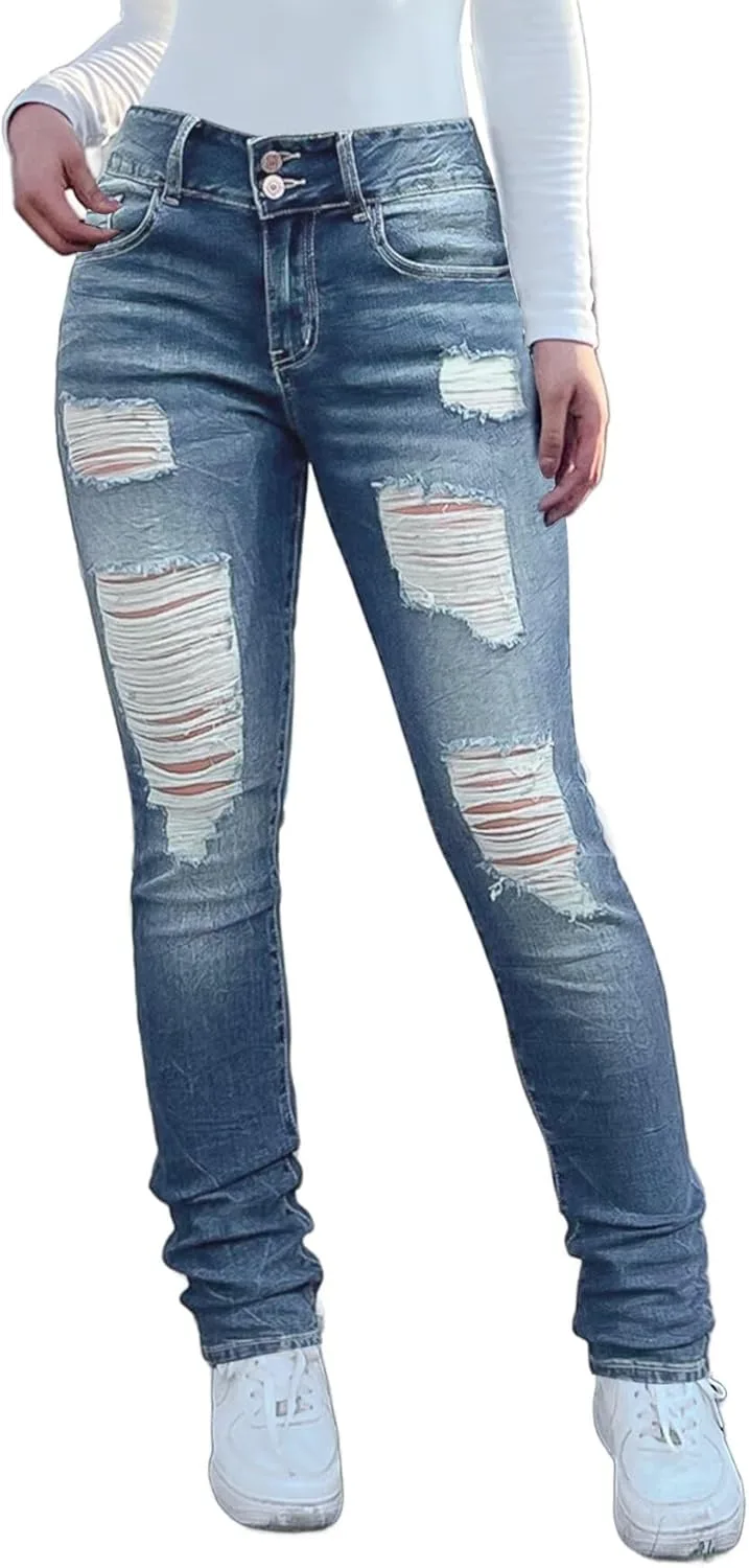 Flamingals Mid Rise Skinny Jeans для женщин, облегающие, с потертостями
Flamingals Mid Rise Skinny Jeans для женщин, облегающие, с потертостями