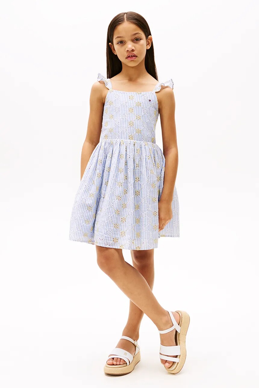 Хлопковое платье дети Tommy Hilfiger, синий 
Хлопковое платье дети Tommy Hilfiger, синий