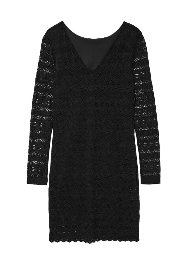 Кружевное платье "zoe" с v-образным вырезом Vero Moda, черный 
Кружевное платье "zoe" с v-образным вырезом Vero Moda, черный