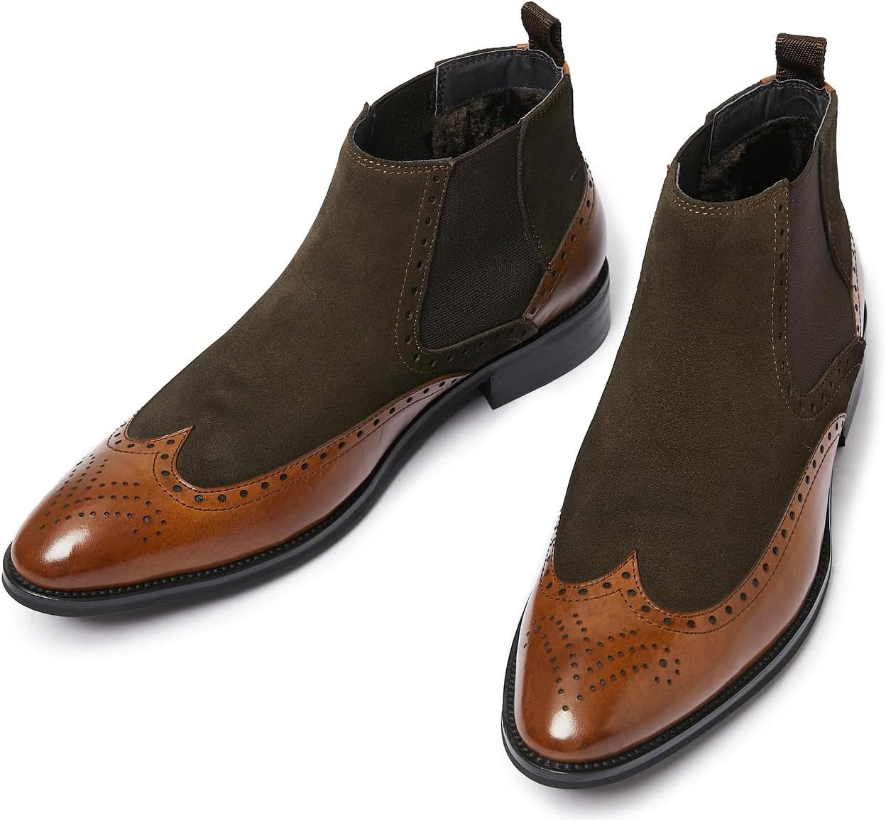 Мужские ботинки Chelsea Santimon из кожи и замши с крылатым носком и отличительными элементами, без застежки, коричневый
Мужские ботинки Chelsea Santimon из кожи и замши с крылатым носком и отличительными элементами, без застежки, коричневый