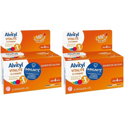 Жевательные таблетки Vitality с 12 витаминами и 8 минералами для детей от 4 лет Alvityl
Жевательные таблетки Vitality с 12 витаминами и 8 минералами для детей от 4 лет Alvityl