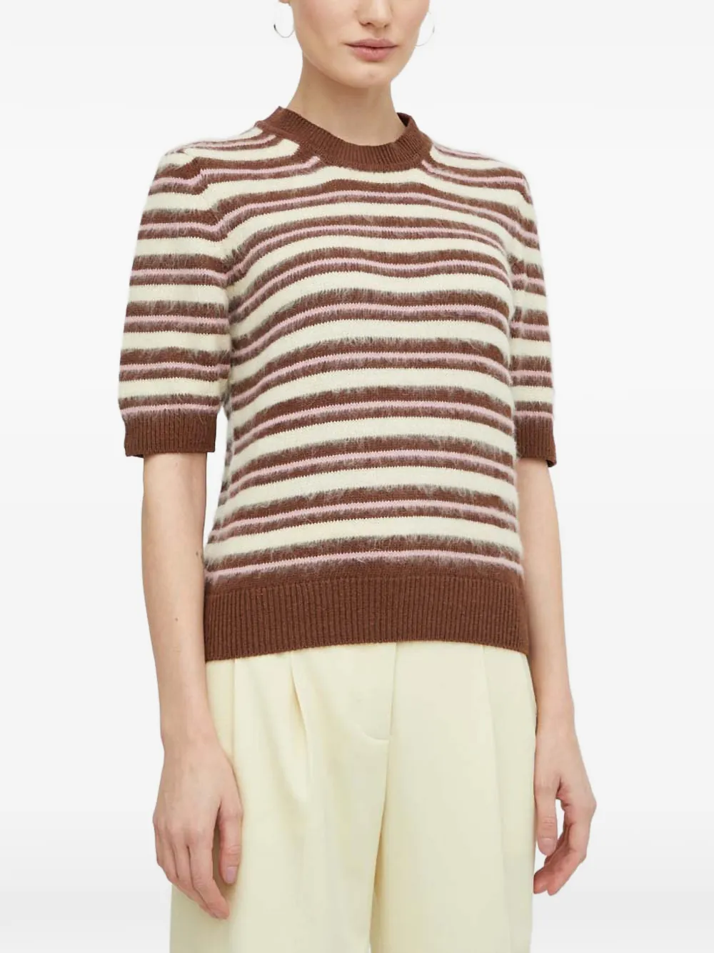 Полосатый топ с короткими рукавами Samsoe Samsoe, коричневый
Полосатый топ с короткими рукавами Samsoe Samsoe, коричневый