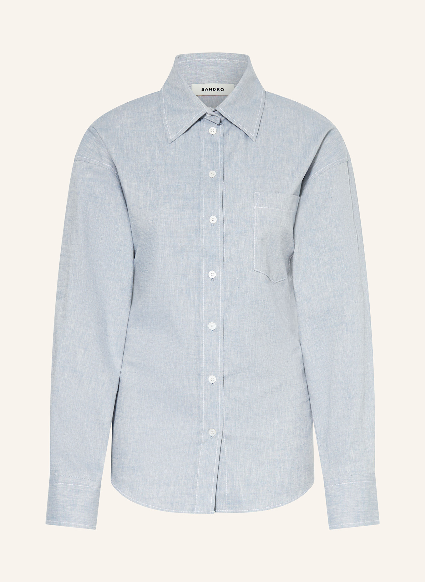 Блузка-Рубашка из денима с льном Sandro, серый
Блузка-Рубашка из денима с льном Sandro, серый