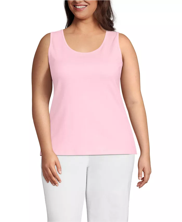 Женская хлопковая майка больших размеров Lands' End, розовый
Женская хлопковая майка больших размеров Lands' End, розовый