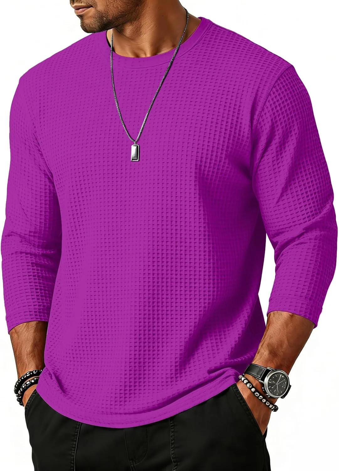 Waffle Shirts для мужчин, легкая и удобная модель с 3/4 рукавом lcyhony
Waffle Shirts для мужчин, легкая и удобная модель с 3/4 рукавом lcyhony