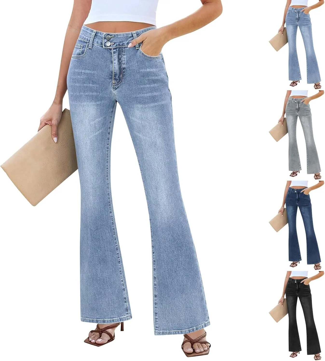 Женские джинсы flare stretch high waisted bell bottom
Женские джинсы flare stretch high waisted bell bottom