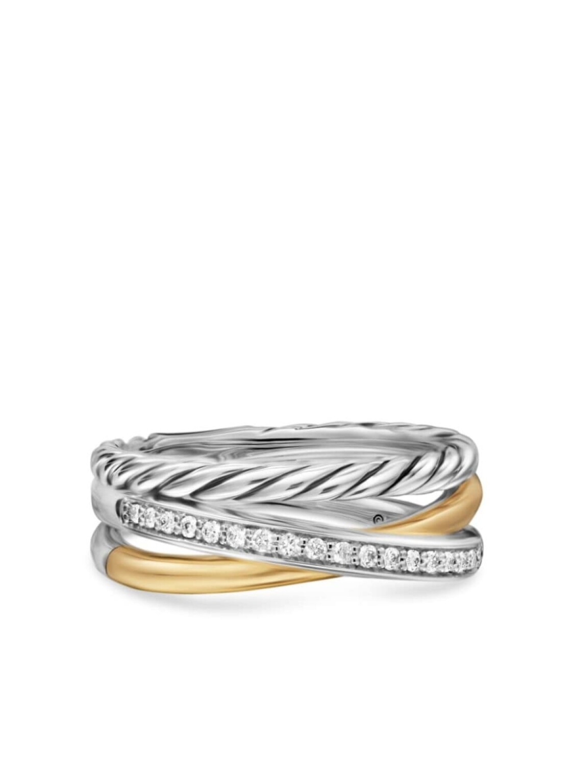 Кольцо Crossover Three Row из 18-каратного желтого золота с бриллиантами David Yurman, серебряный
Кольцо Crossover Three Row из 18-каратного желтого золота с бриллиантами David Yurman, серебряный