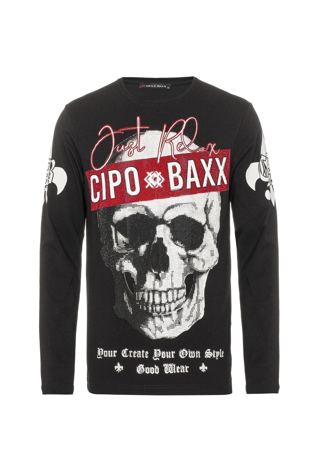 СВИТШОТ с изысканным узором из стразов CIPO & BAXX, черный
СВИТШОТ с изысканным узором из стразов CIPO & BAXX, черный