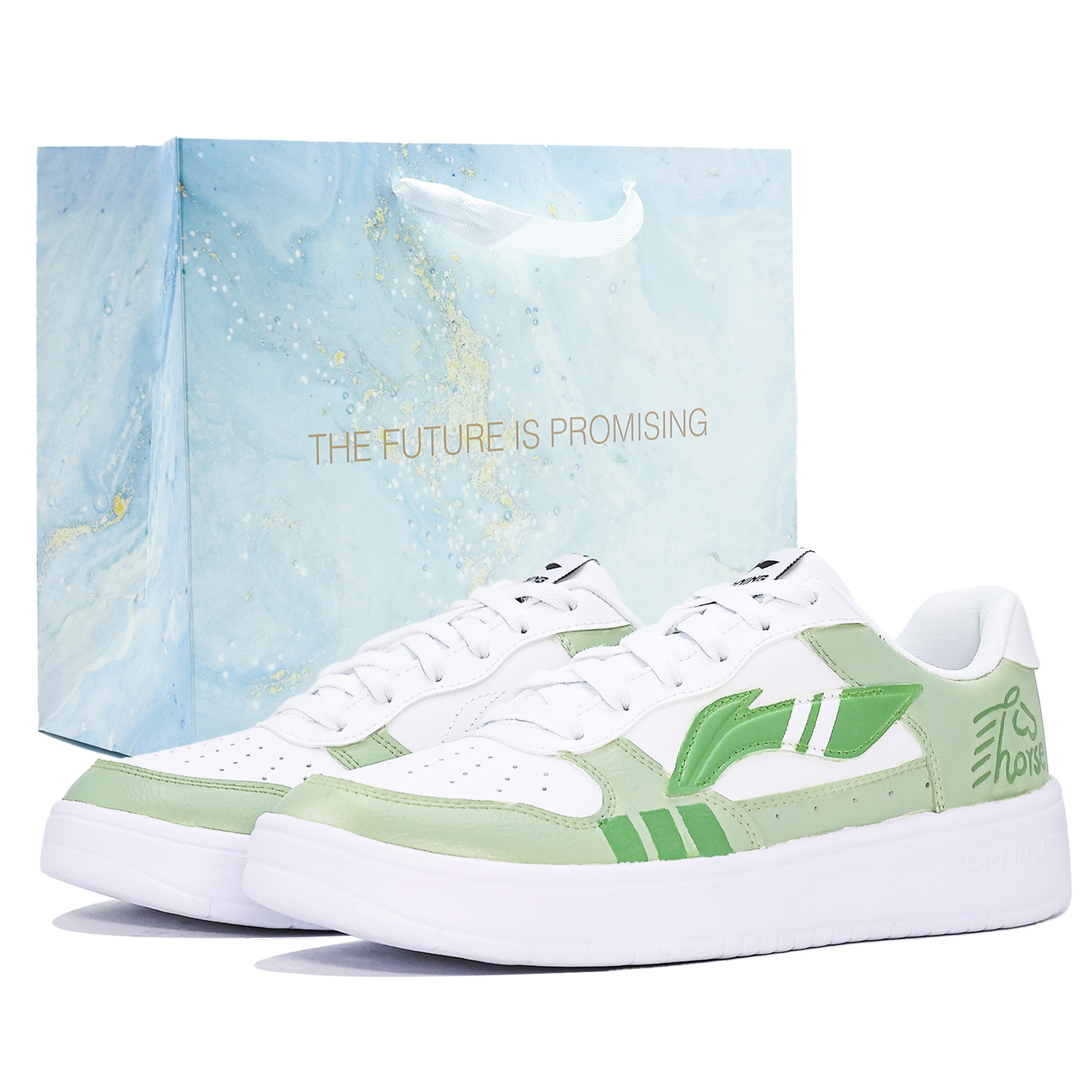 Мужские плавающие скейтбордистские кроссовки Li Ning с противоскользящей, амортизирующей и износостойкой подошвой., белый зеленый
Мужские плавающие скейтбордистские кроссовки Li Ning с противоскользящей, амортизирующей и износостойкой подошвой., белый зеленый